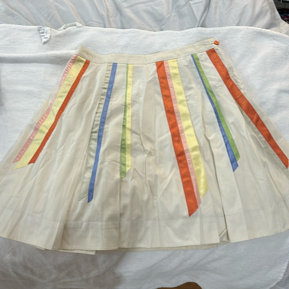 EUC Anthropologie Pleated Grosgrain Ribbon Skirt size 12